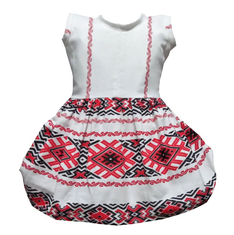 Rochie fete din bumbac – model tradițional Oltenia, multicoloră, rochiță de vară MCF