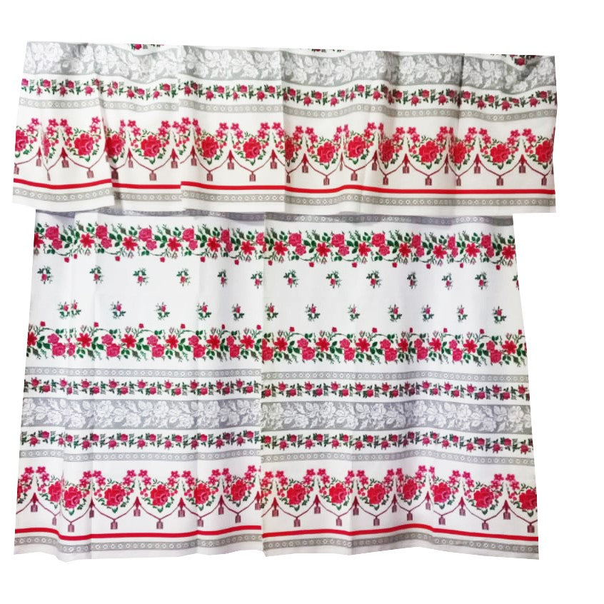 Perdea de bucătărie Moldova – bumbac 100%, MCF, 150x200 cm, model tradițional românesc