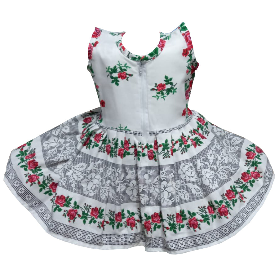 Rochie de vară din bumbac – imprimeu tradițional Moldova, multicoloră, material natural MCF