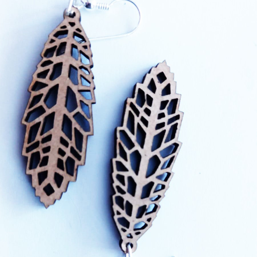 MCF Jasmin wood and silver earrings