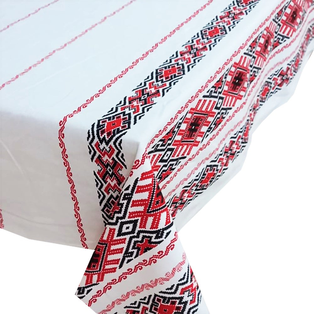 Față de masă decorativă tradițională Oltenia – bumbac 100%, MCF, model popular românesc