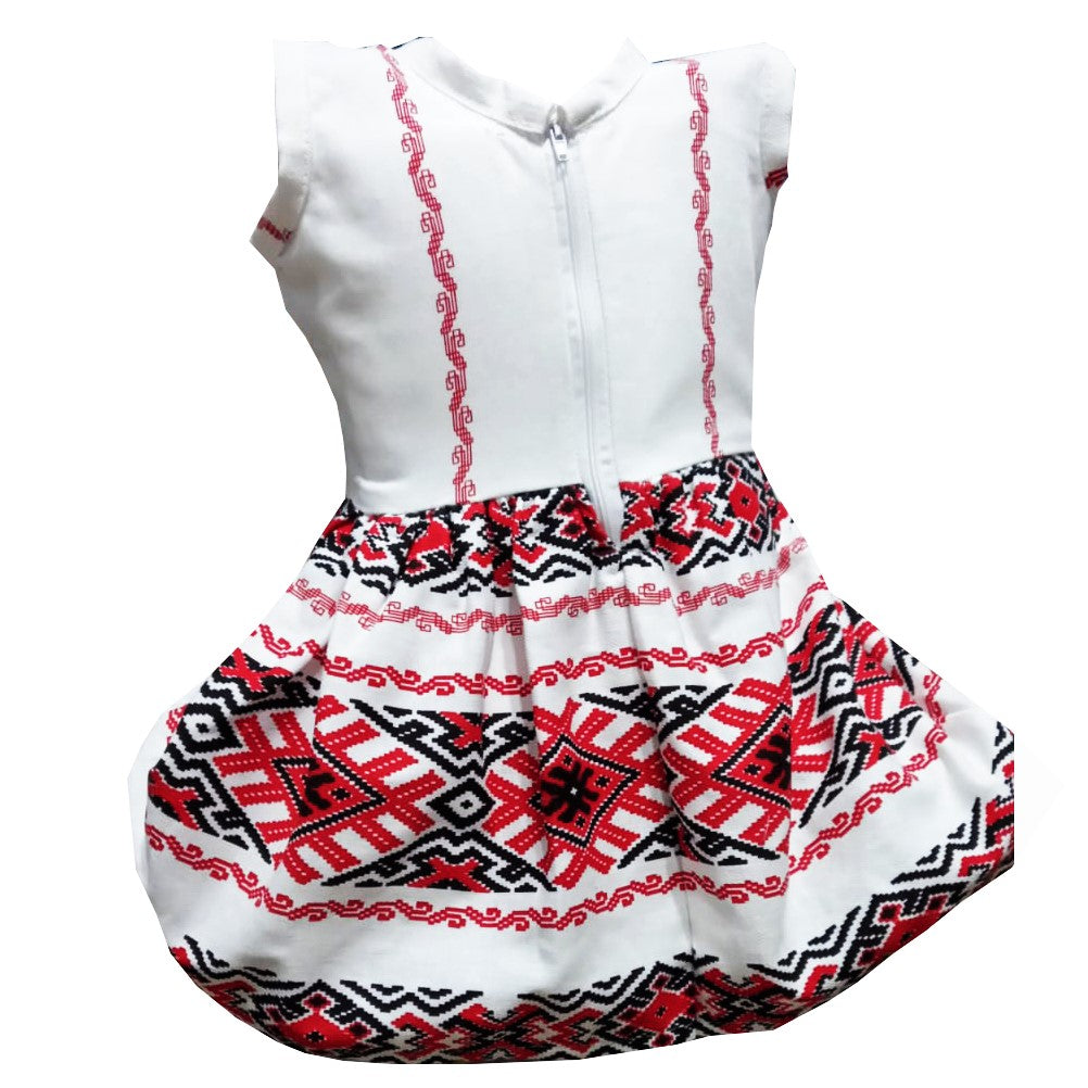 Rochie fete din bumbac – model tradițional Oltenia, multicoloră, rochiță de vară MCF