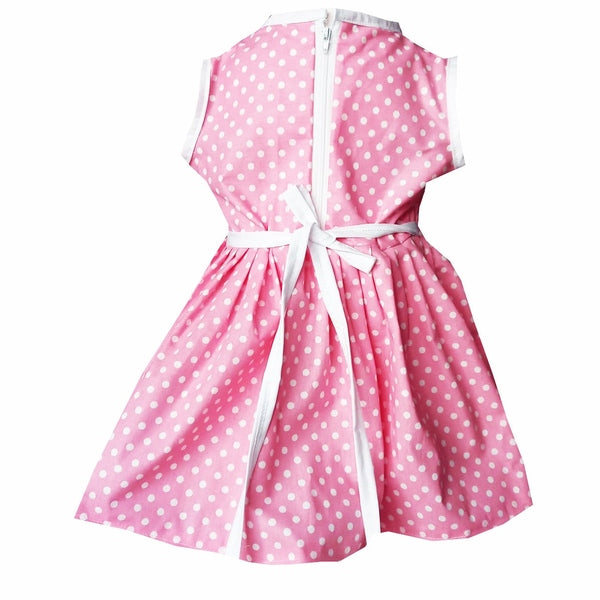 Red cotton dress with white polka dots for summer Ladybug