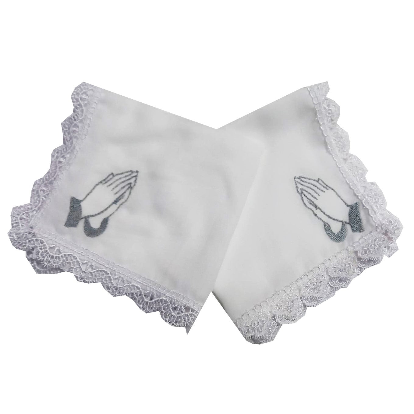 Set 2 batiste MCF maini in rugaciune bumbac brodata