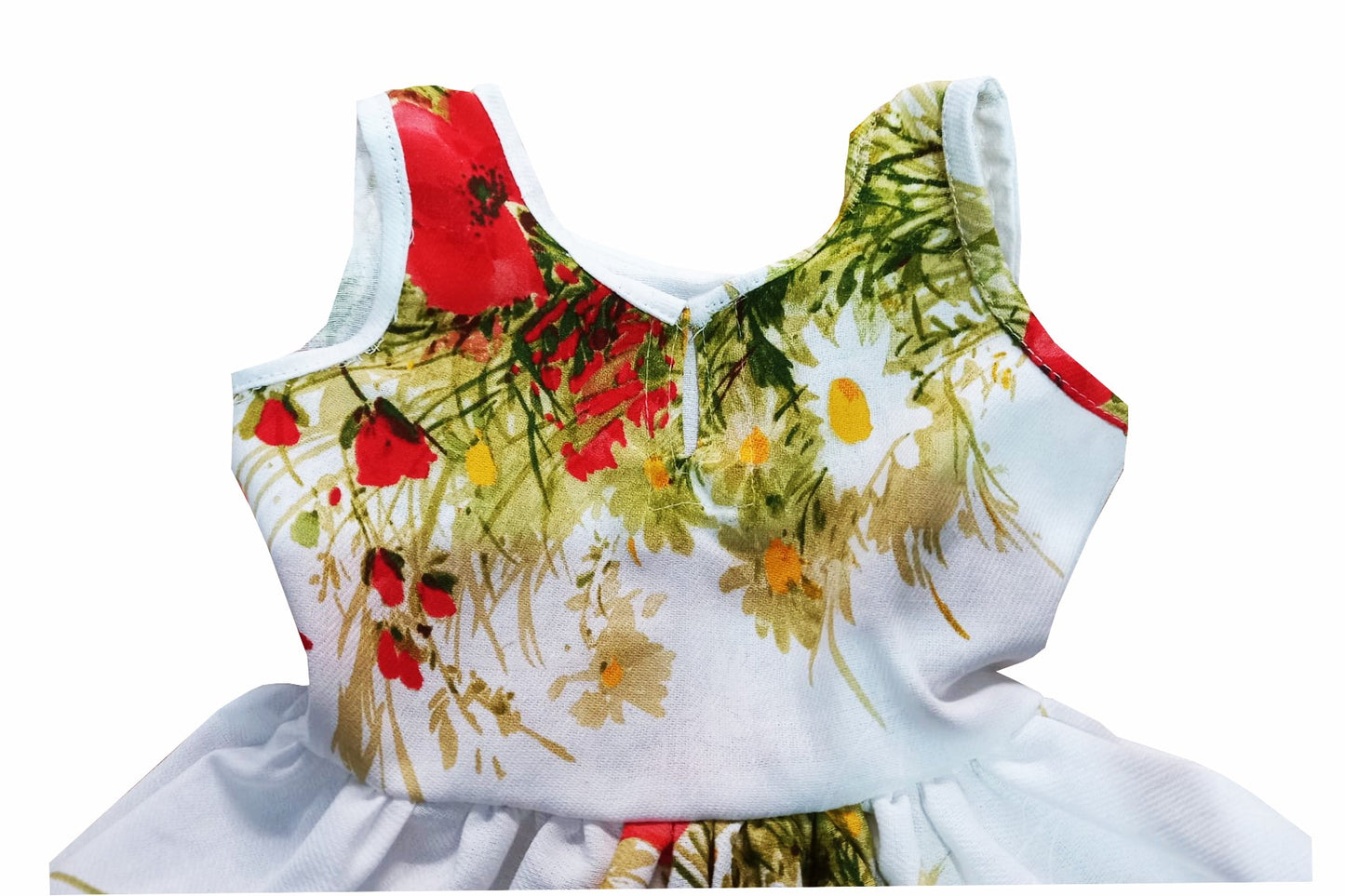 Rochie de vară din bumbac – imprimeu cu flori de mac, multicoloră, MCF