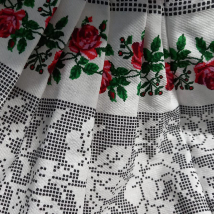 Rochie de vară din bumbac – imprimeu tradițional Moldova, multicoloră, material natural MCF