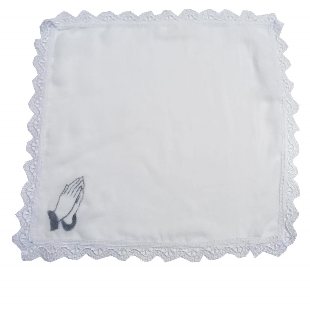 Set 2 batiste MCF maini in rugaciune bumbac brodata