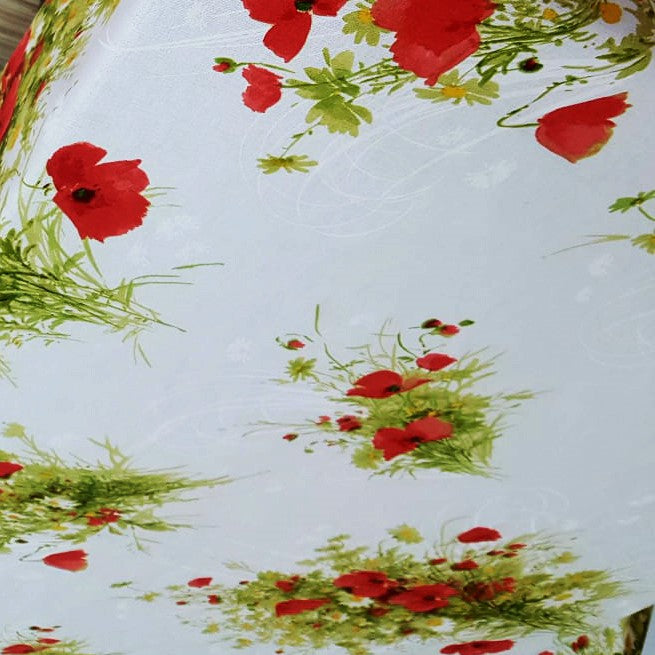 Față de masă rotundă cu flori de câmp – MCF, bumbac de calitate, design floral luminos