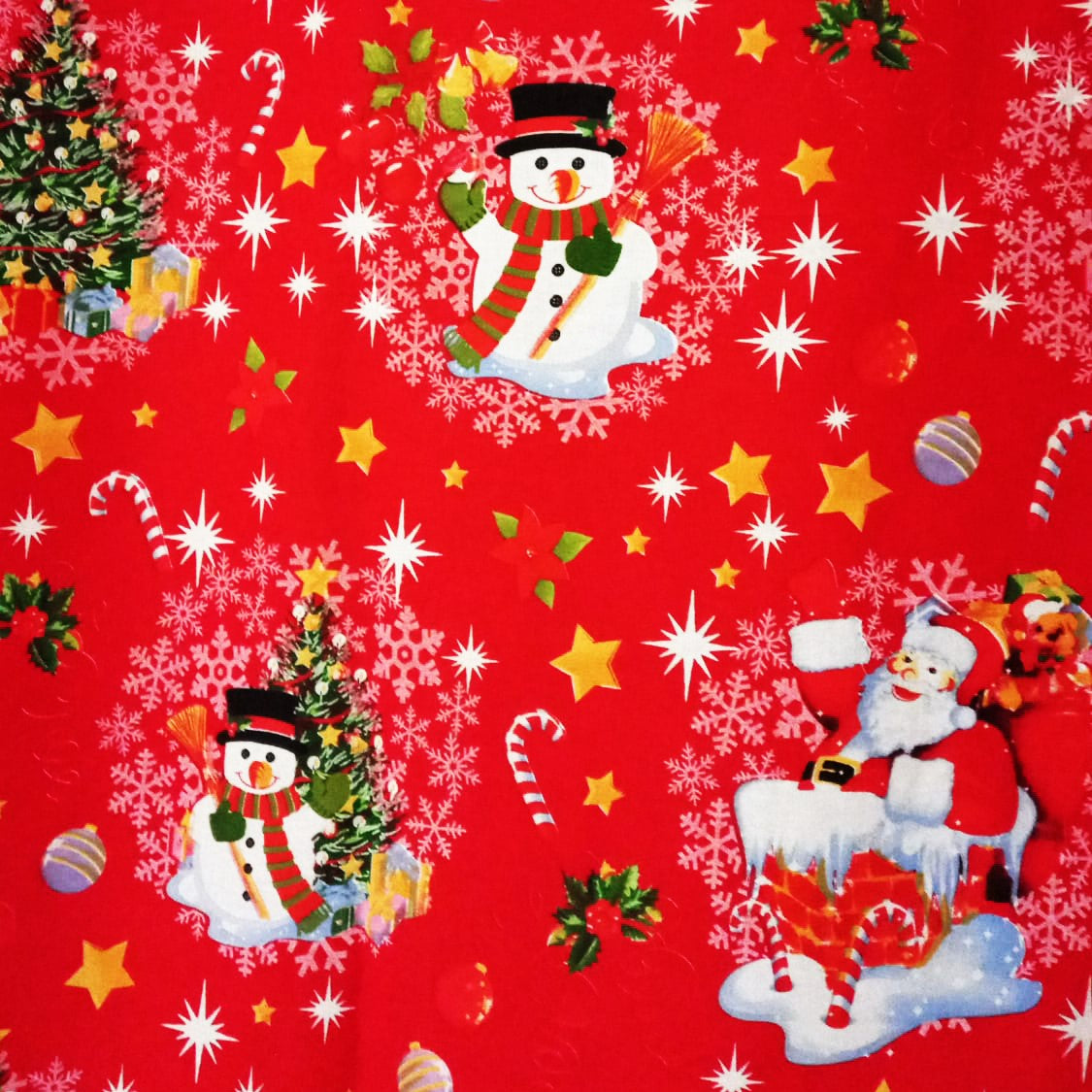 Perdea de bumbac om de zapada craciun MCF