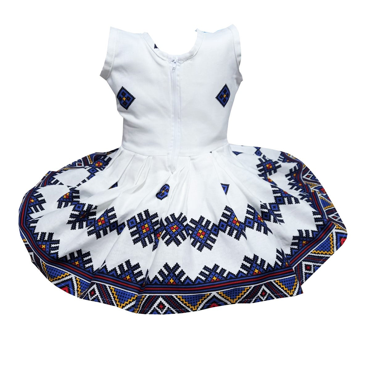 Rochie de vară din bumbac – imprimeu tradițional Dobrogea, multicoloră, MCF