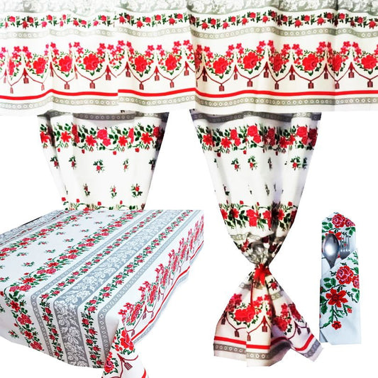 Set 8 piese perdea fata de masa si 6 servete MCF Traditional Moldova