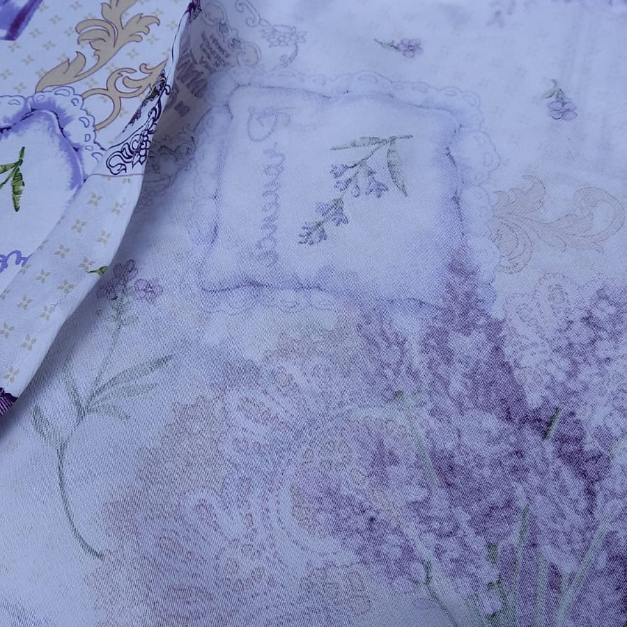 Față de masă rotundă cu lavandă – bumbac de calitate, MCF, design floral elegant