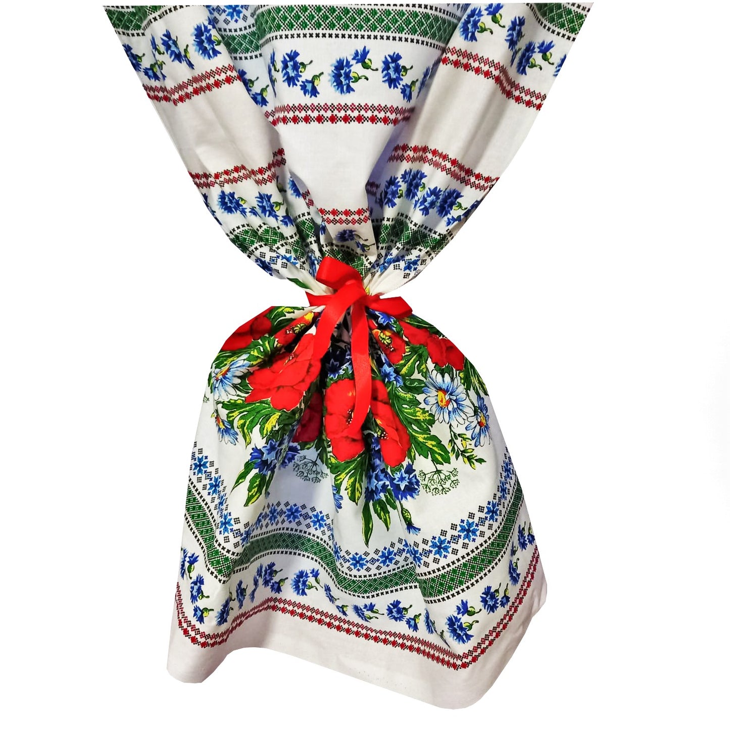 Perdea de bucătărie Crișana – bumbac 100%, MCF, 150x200 cm, model tradițional românesc