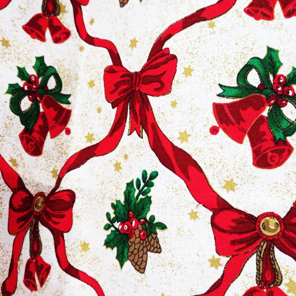 Perdea de bumbac clopotei de craciun MCF