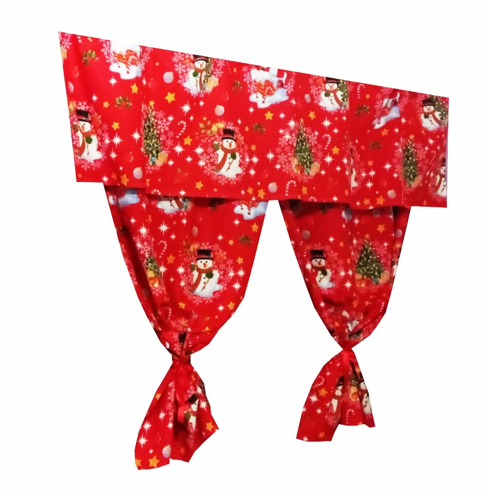 Perdea de bumbac om de zapada craciun MCF