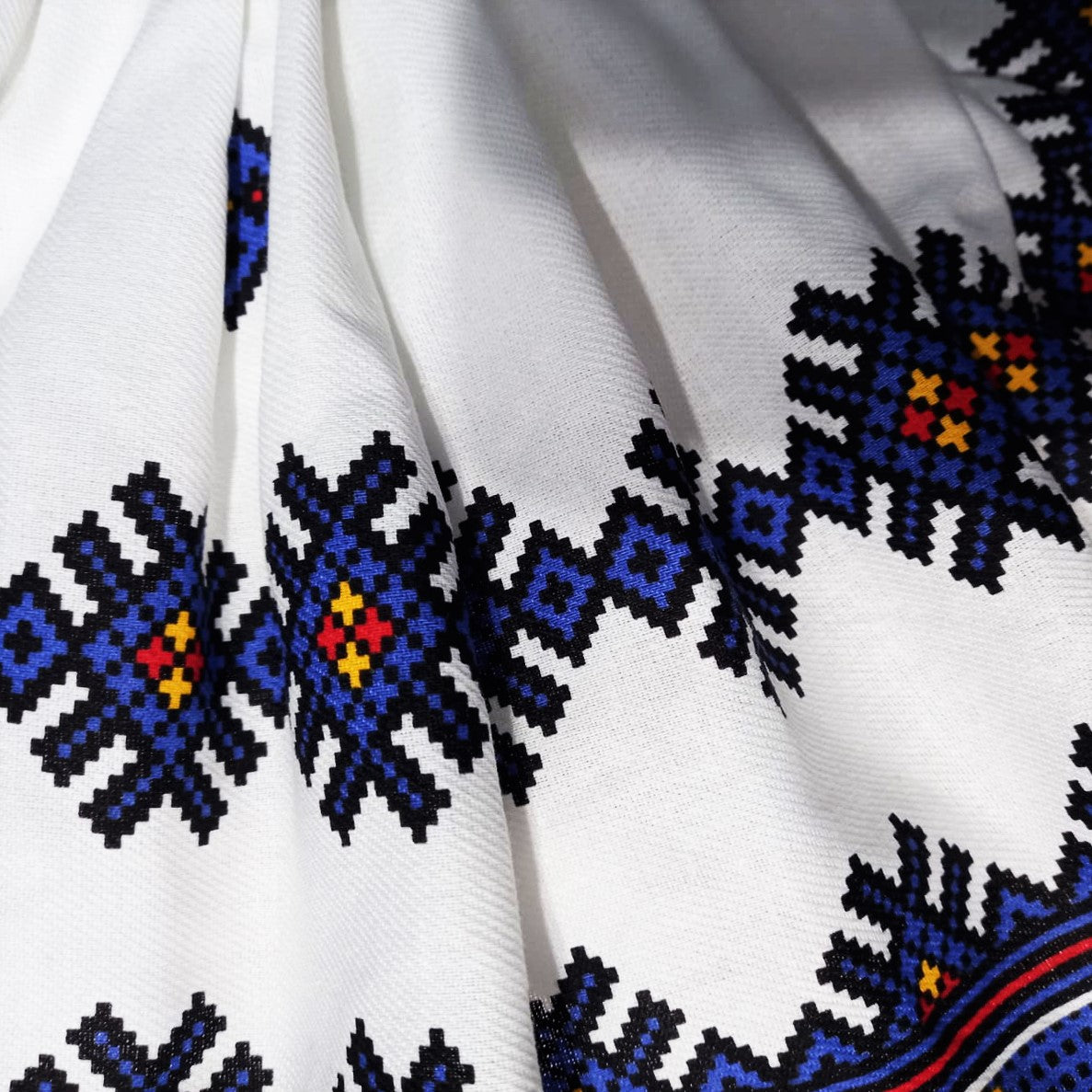 Rochie de vară din bumbac – imprimeu tradițional Dobrogea, multicoloră, MCF