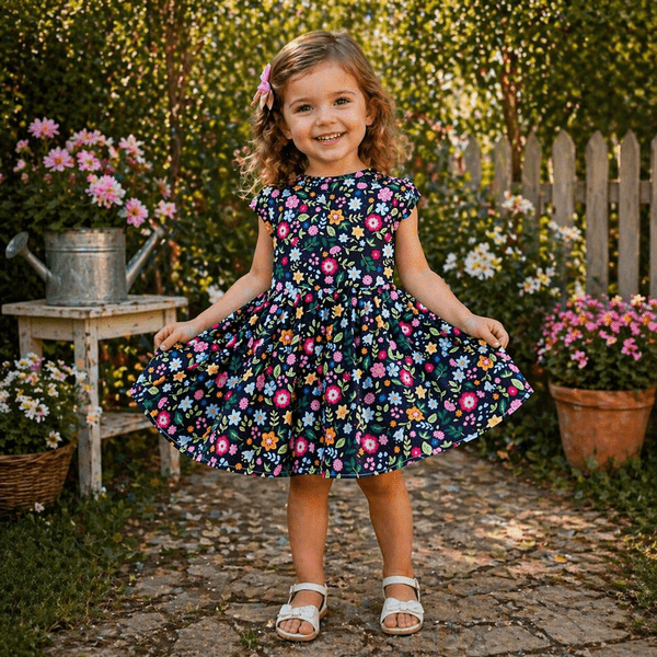 MCF girls' summer flower dress