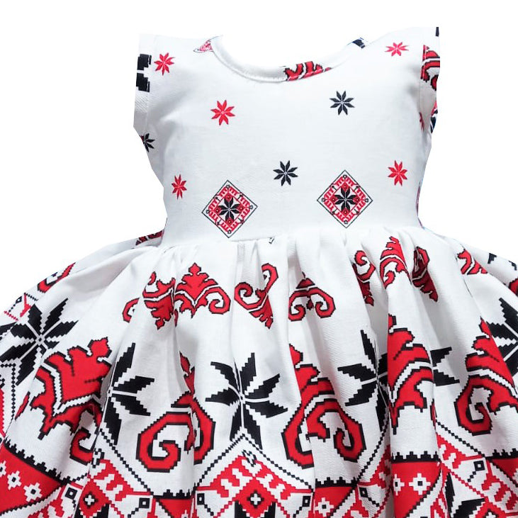 Rochie de vară din bumbac – imprimeu tradițional Ardeal, multicoloră, MCF