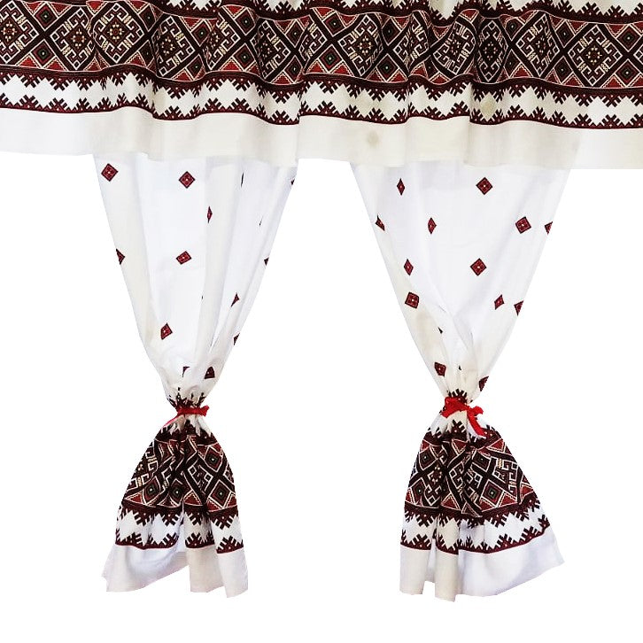 Set 8 piese Perdea fata de masa si 6 servete MCF Traditional Banat bumbac