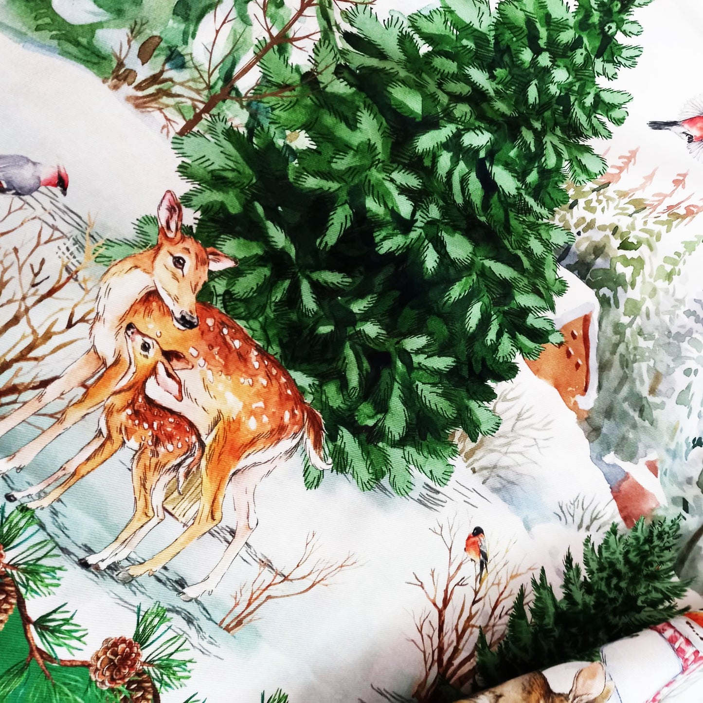 Față de masă „Animalele Pădurii” – bumbac de calitate, imprimeu tematic natură