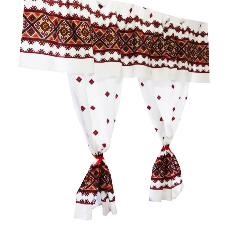 Set 8 piese Perdea fata de masa si 6 servete MCF Traditional Banat bumbac