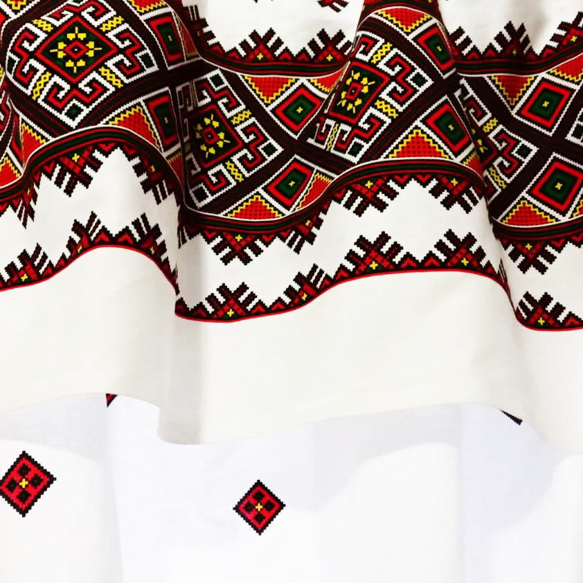 Set 8 piese Perdea fata de masa si 6 servete MCF Traditional Banat bumbac