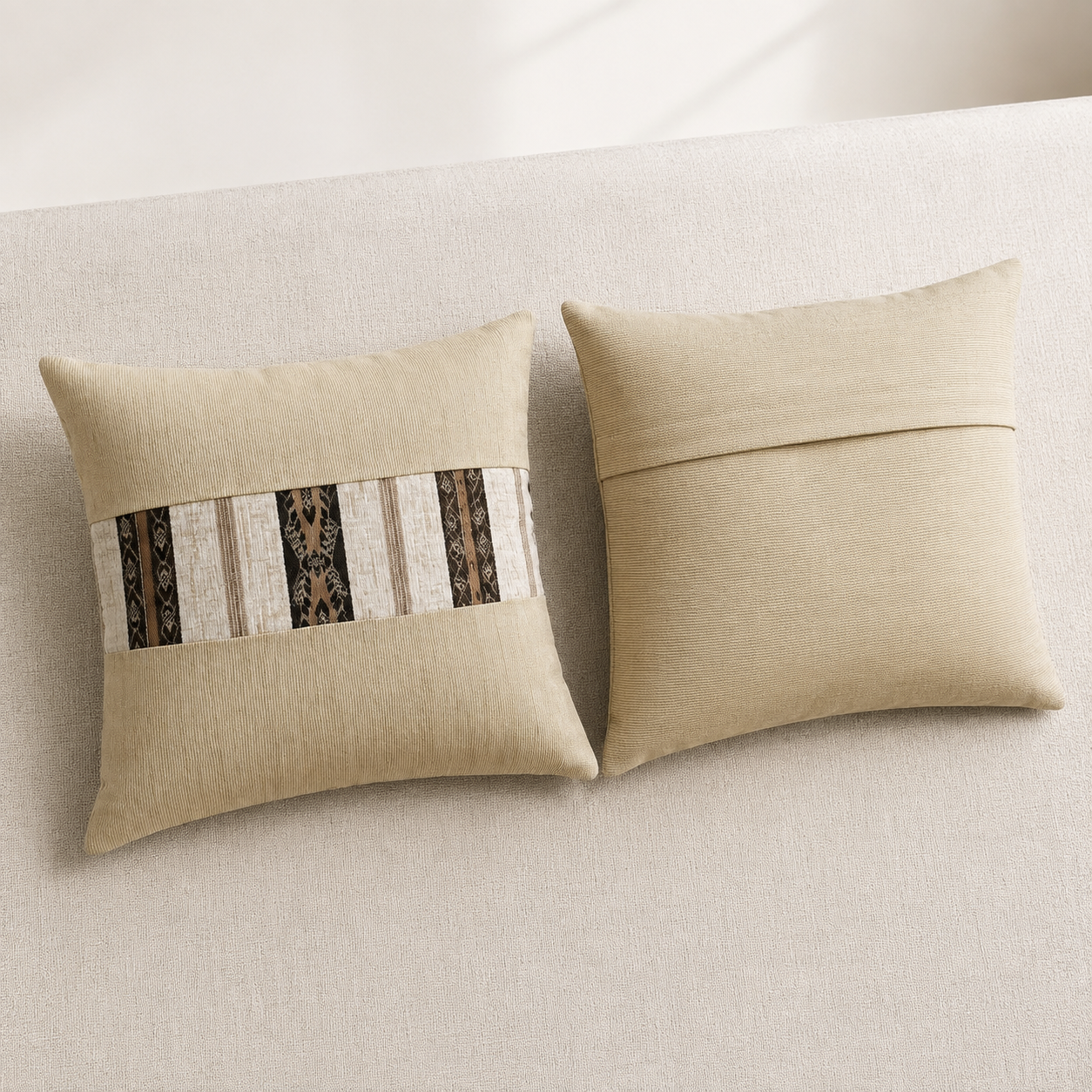 Set unicat 2 fețe de pernă decorative 40 × 40 cm – inserție jacard