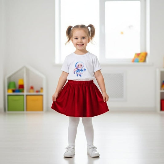 Baby Elsa fustă catifea elastica si tricou - MCF România