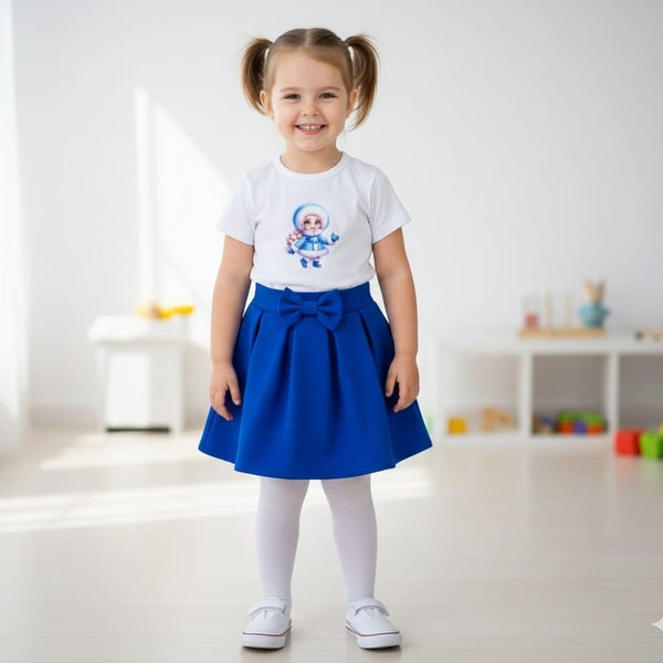 Baby Elsa fustă catifea elastica si tricou - MCF România