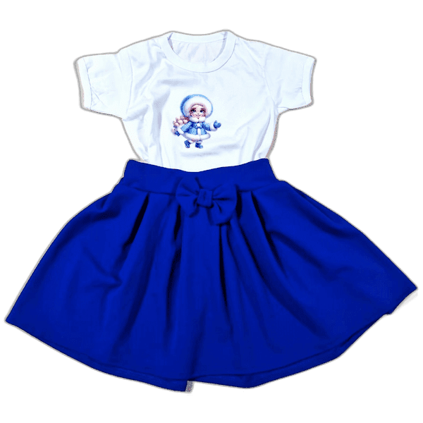 Baby Elsa fustă catifea elastica si tricou - MCF România