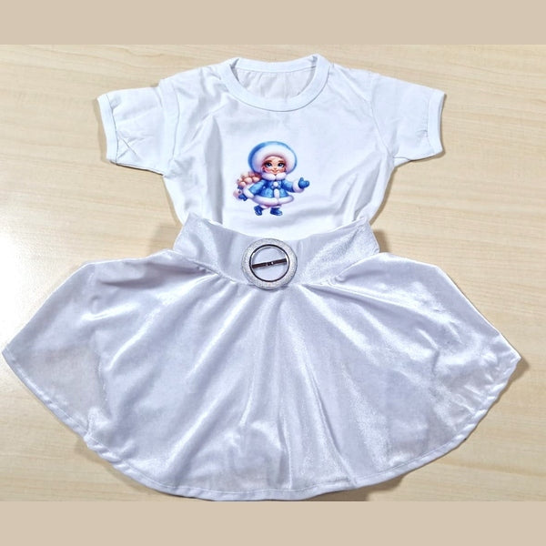 Baby Elsa fustă catifea elastica si tricou - MCF România