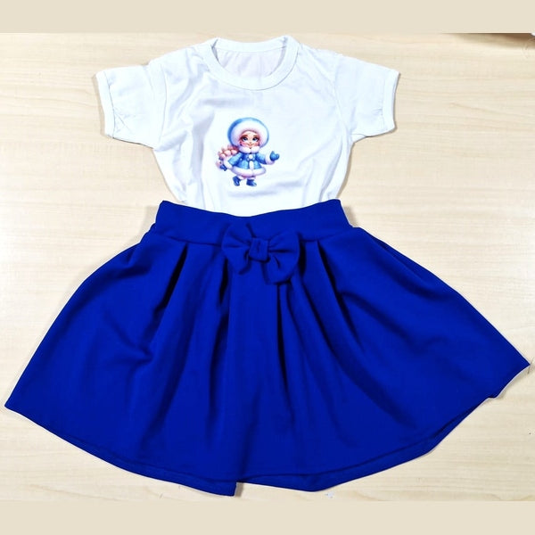 Baby Elsa fustă catifea elastica si tricou - MCF România