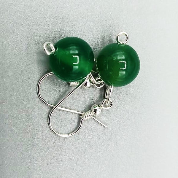 Cercei din argint cu agată verde - MCF - MCF România