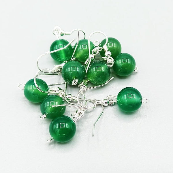 Cercei din argint cu agată verde - MCF - MCF România