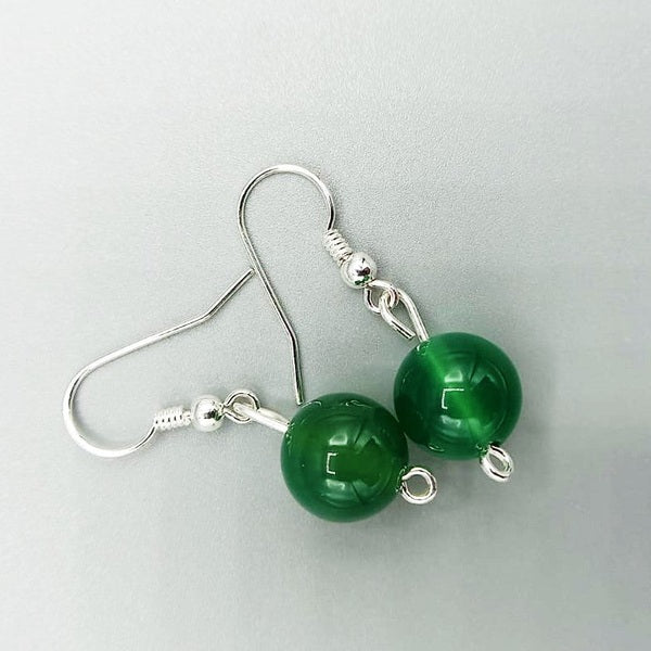 Cercei din argint cu agată verde - MCF - MCF România