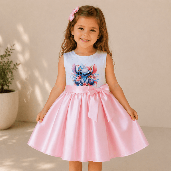 Rochie fete MCF Printesa roz Stitch