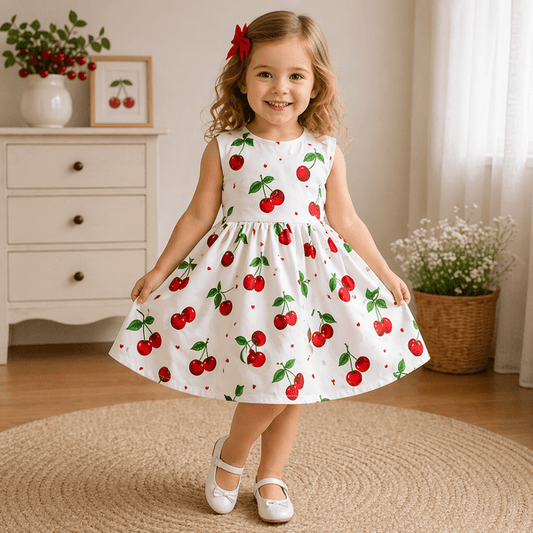 Rochie fete MCF multicolora de vara MCF din bumbac Cirese