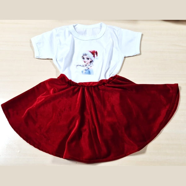 Elsa fustă catifea elastica si tricou - MCF România