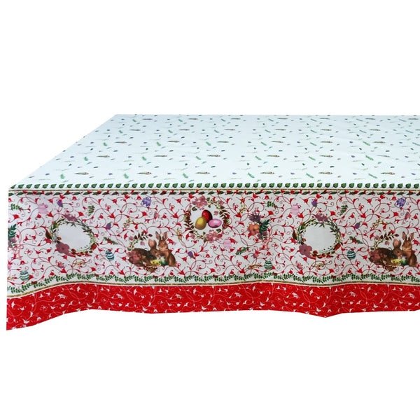 Față de masă din bumbac 100% cu iepurași de Paște | MCF SRL - MCF România