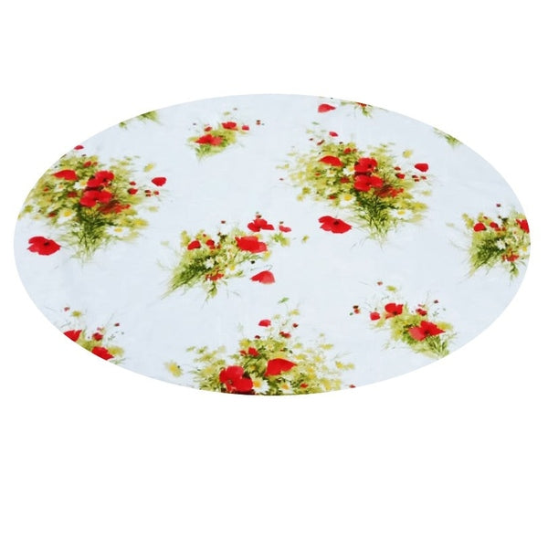 Față de masă rotundă cu flori de câmp – MCF, bumbac de calitate, design floral luminos - MCF România