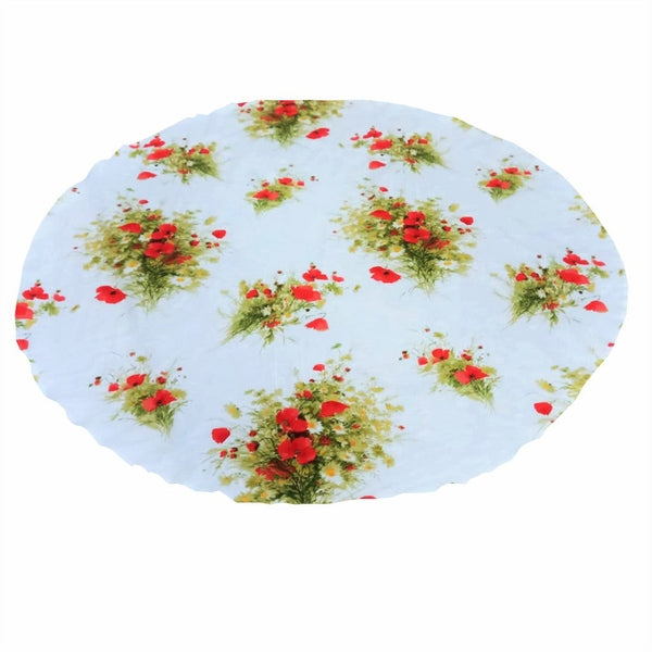 Față de masă rotundă cu flori de câmp – MCF, bumbac de calitate, design floral luminos - MCF România