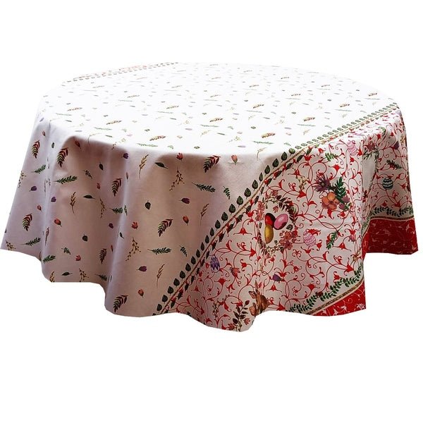 Față de masă rotundă din bumbac 100% cu iepurași de Paște – decor festiv elegant - MCF România