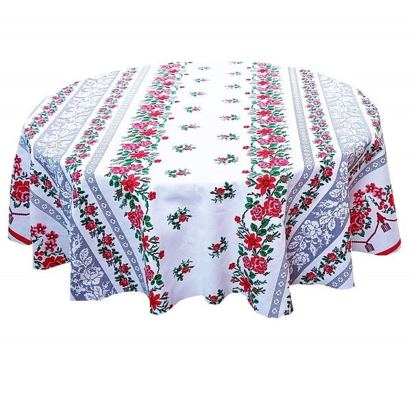 Față de masă rotundă – imprimeu tradițional Moldova, material textil de calitate - MCF România