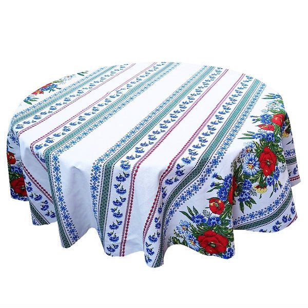 Față de masă rotundă tradițională Crișana – material textil de calitate, model popular românesc - MCF România