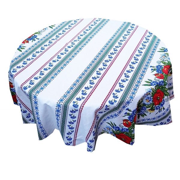 Față de masă rotundă tradițională Crișana – material textil de calitate, model popular românesc - MCF România