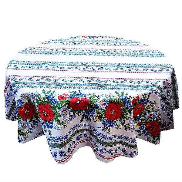 Față de masă rotundă tradițională Crișana – material textil de calitate, model popular românesc - MCF România