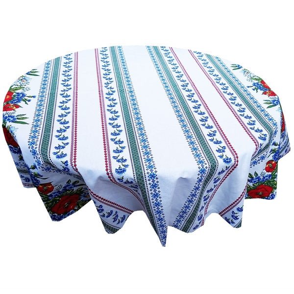 Față de masă rotundă tradițională Crișana – material textil de calitate, model popular românesc - MCF România