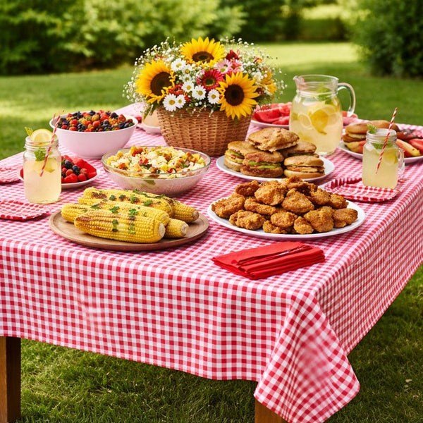MCF tablecloth, multicolor checkered cotton