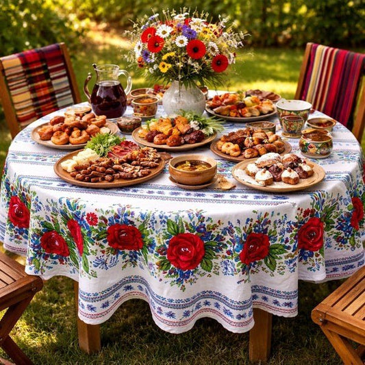 Traditional round tablecloth Crisana