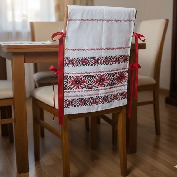 Huse pentru scaun – model tradițional Oltenia, MCF, material textil de calitate - MCF România
